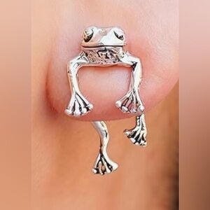 Silver Frog Earrings